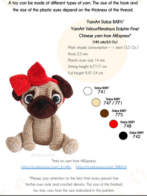 Crochet Pattern | Anabelle the pug | PDF | ENGLISH+GERMAN