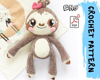 Crochet pattern | Baby Sloth | PDF | ENGLISH+GERMAN