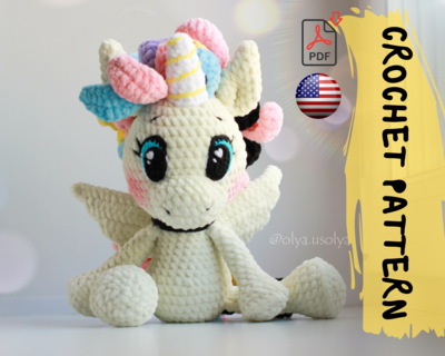 Crochet Pattern | Bon-Bon the Unicorn | PDF | ENGLISH+GERMAN |
