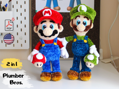 Crochet Pattern | 2 in 1 | Plumber Bros. | PDF | ENGLISH