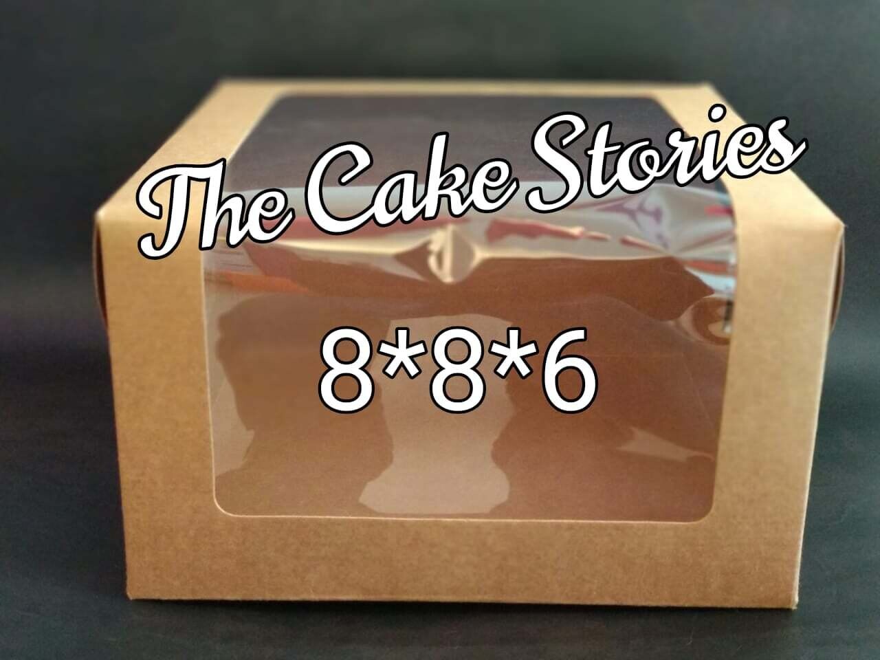 Cake Box 8*8*6 size white & Brown