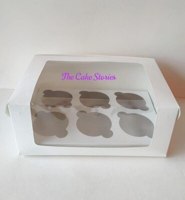 Cup Cake Box 6 Cavity | White L shape