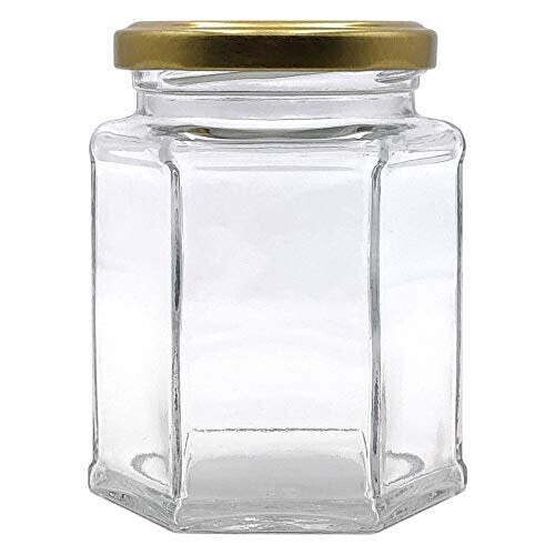 Hexagonal Shape Glass Jar 250ml