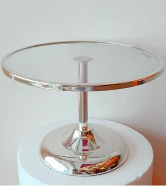 Metallic Cake Stand with tempered glass Top