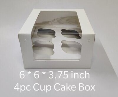 Cup Cake Box 4 Cavity | White L Shape