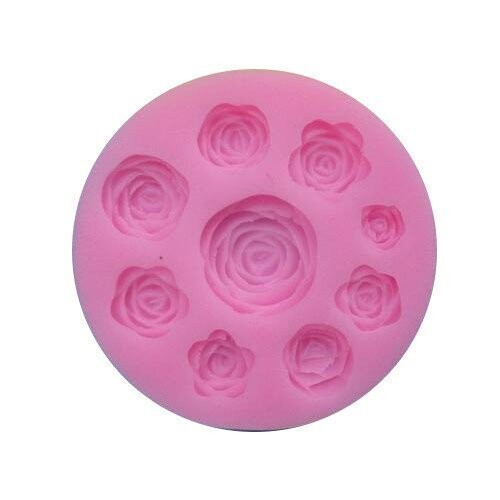 9 Cavity Roses Flower Fondant Mould | Marzipan Mold Cake Decorating DIY Tool