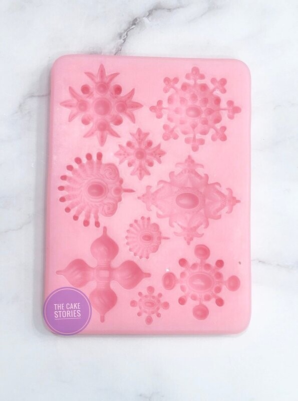Silicon Mould Vintage Design | Fondant Cake Snow Design | floral design