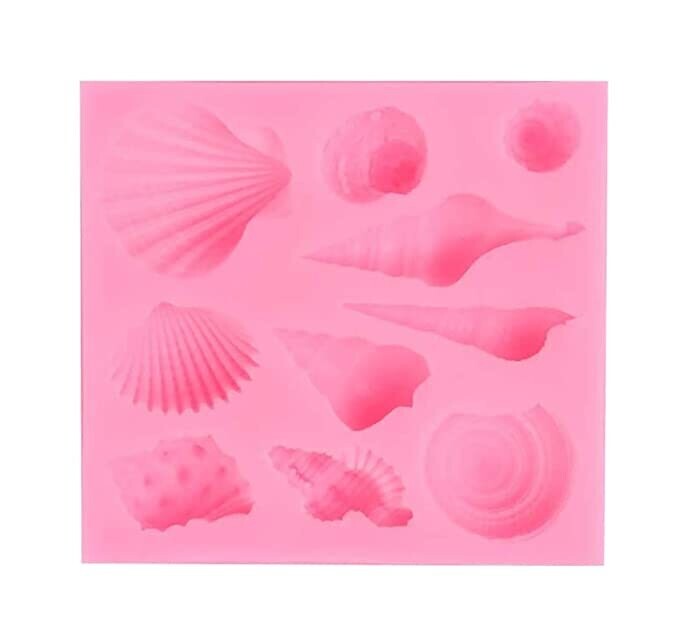 Silicone Mermaid Different Sea Shell Baking Cake Decoration | Jelly Sugar Craft Chocolate Fondant Gumpaste | Pastry Clay Pcs 8.1 X 7.5 X 1.3 cm