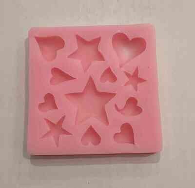 Silicone Fondant Mould | Star herts | Fondant Sugar Paste | Hearts Love Mold| Different sizes