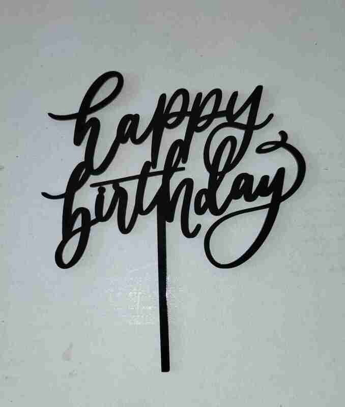 Acrylic Cake Topper Black | 2mm thickness | Birthday cakes 1021 | Cake Decoration