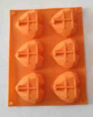 3D Heard Silicon mould 6 Cavity | Fondant Mould | Chocolate Mould | Pinata cake mould