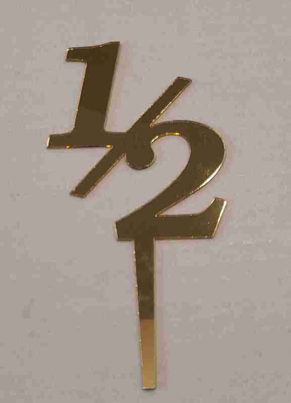 Acrylic Cake Topper Gold | Half Birthday Topper | Birthday topper | 2mm thickness | Cake decoration