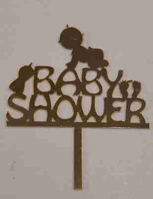 Acrylic Cake Topper Gold | Baby Shower Topper | Birthday Topper |2mm thickness