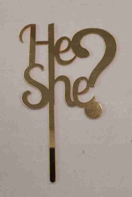 Acrylic Cake Topper | HE or She | Baby Shower Topper |  Cake for occasion | 2mm thickness