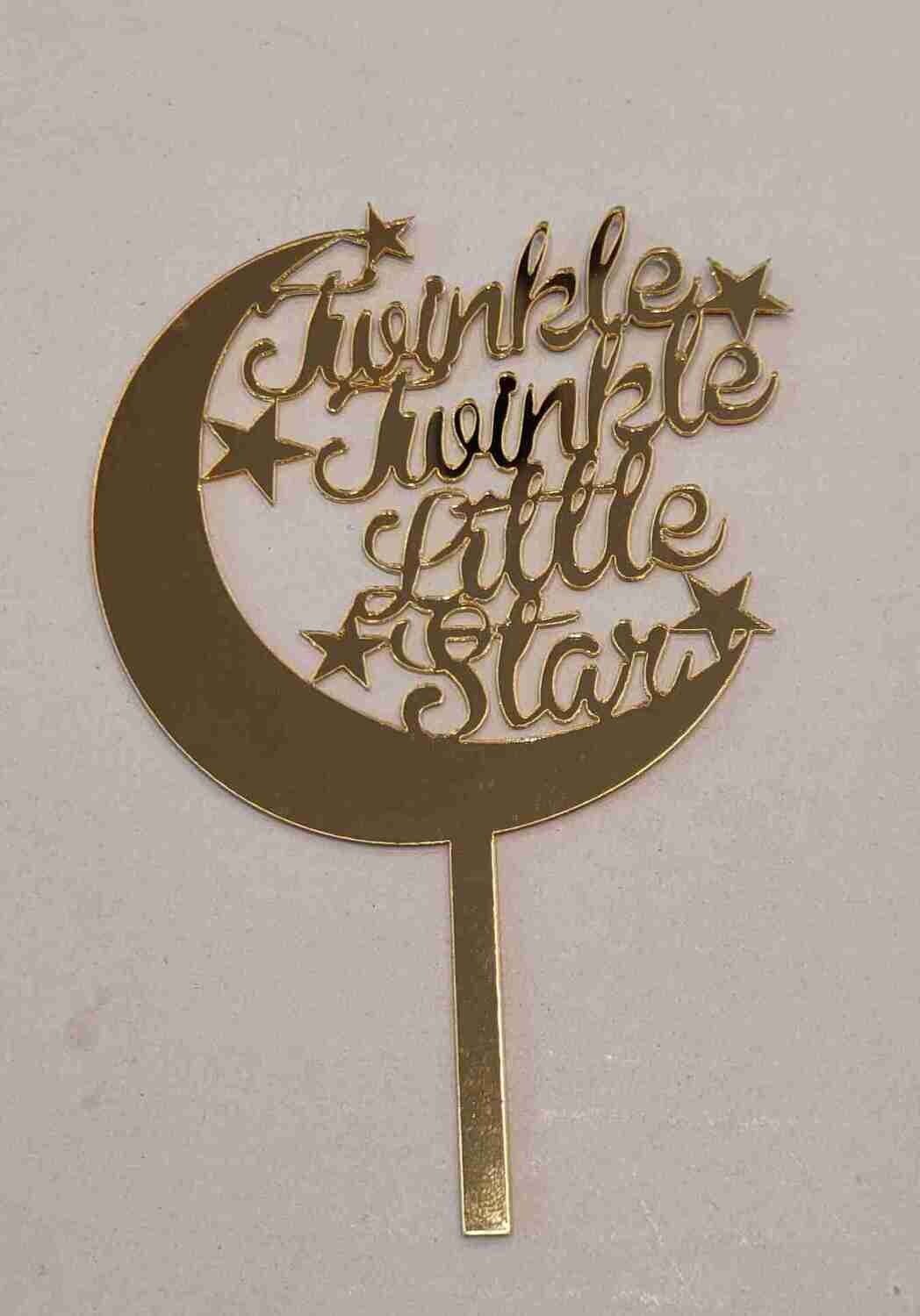 Acrylic Cake Topper Gold | Twinkle twinkle Little Star Topper | 2mm Thickness| Birthday cakes| cake decoration