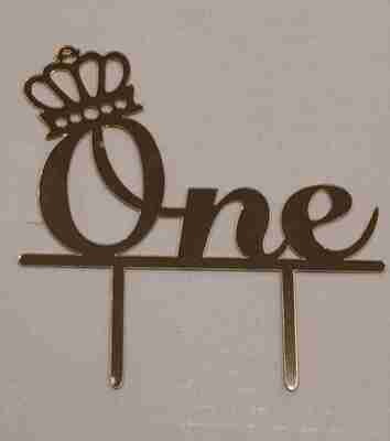 Acrylic Cake topper Gold | One Topper | First Birthday | Number one Topper Birthday Cakes Topper