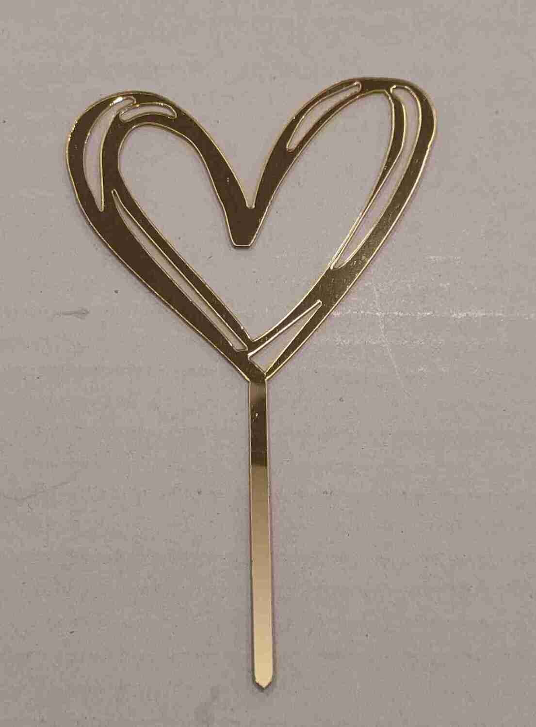 Acrylic Cake Topper Gold | Heart shape | Wedding cakes| love cakes | Engagement cakes | Couples cakes | valentines day cake |2mm thickness