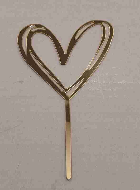 Acrylic Cake Topper Gold | Heart shape | Wedding cakes| love cakes | Engagement cakes | Couples cakes | valentines day cake |2mm thickness