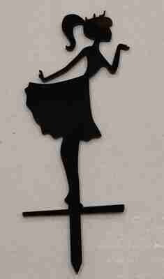 Acrylic Cake Topper Black | Lady Topper | Wishing lady| Single lady topper |3mm thickness