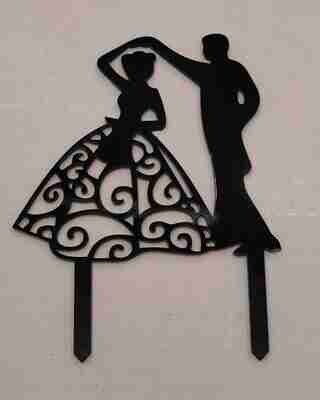 Acrylic Cake Topper Black | Wedding cake Topper |Couples Topper | Bride & Groom Topper | Marriage Topper | 3mm thickness