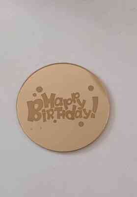 Coin Topper Golden Colour | Happy Birthday Round 5cm