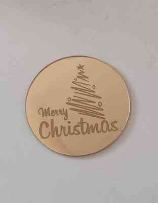 Coin Topper Golden Colour | Merry Christmas | 5cm Round