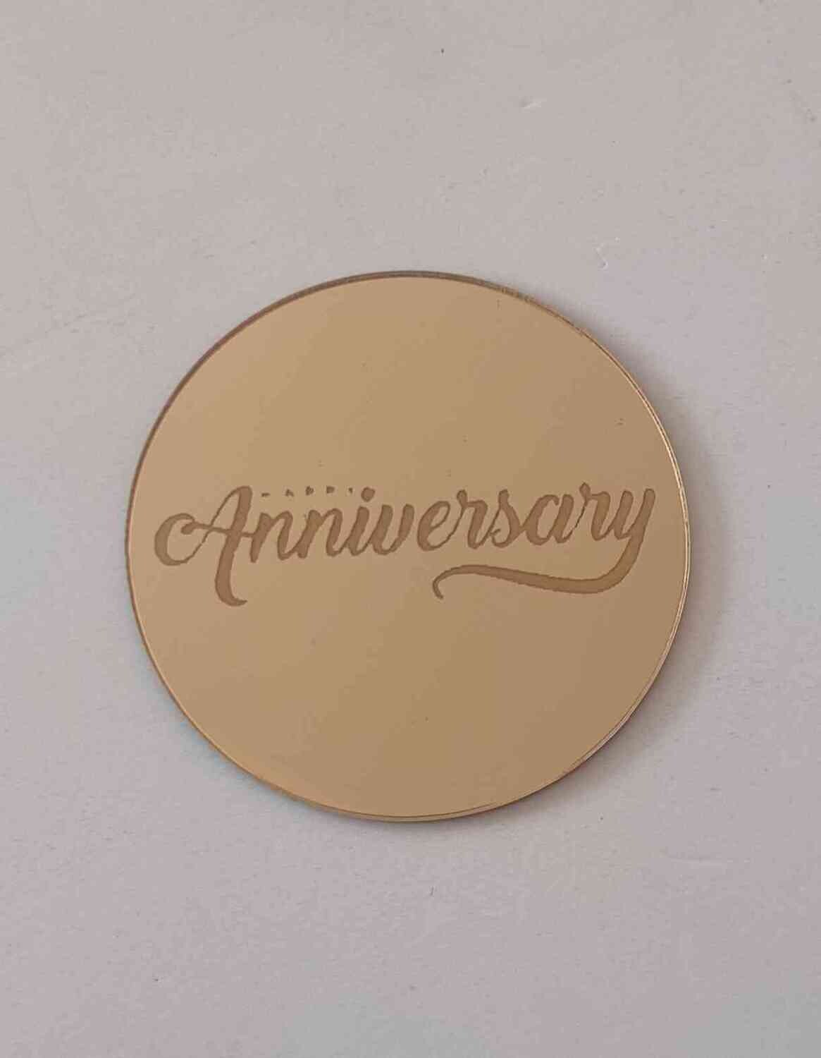 Coin Topper Golden Colour |Anniversary Round 5cm