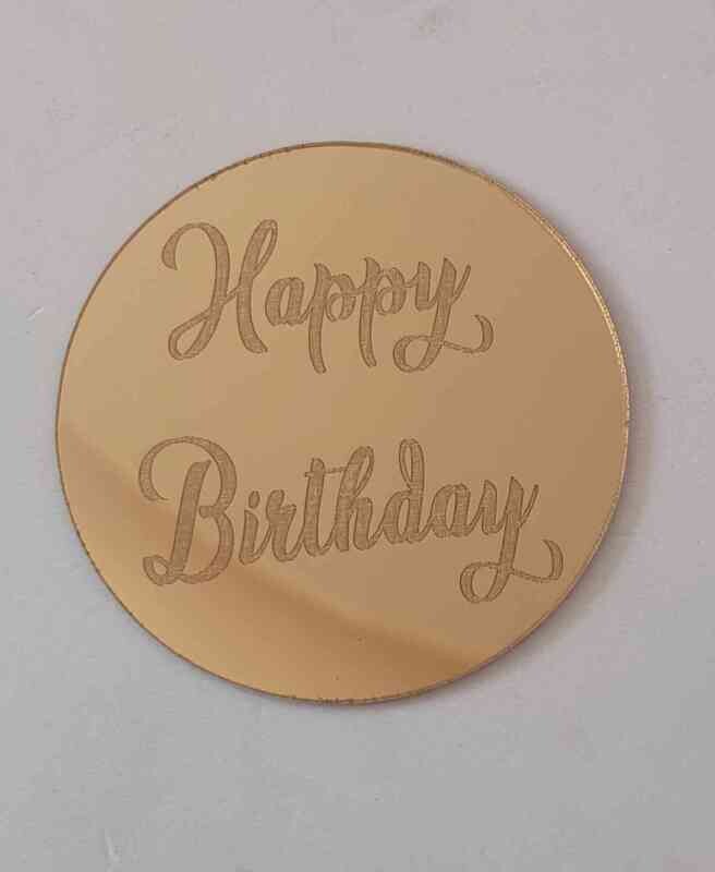 Coin Topper Gold Colour | Happy Birthday Round 6cm