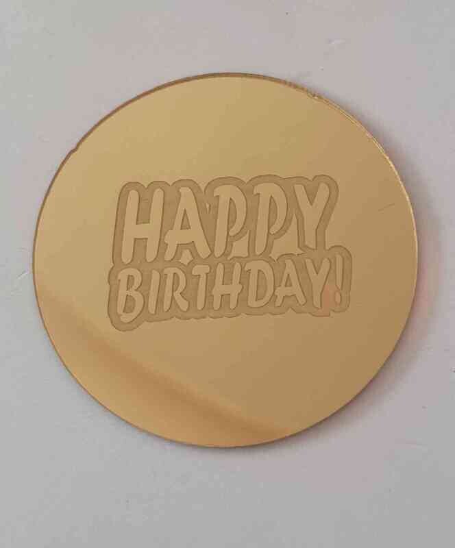 Coin Topper Gold Colour | Happy Birthday Round 6cm