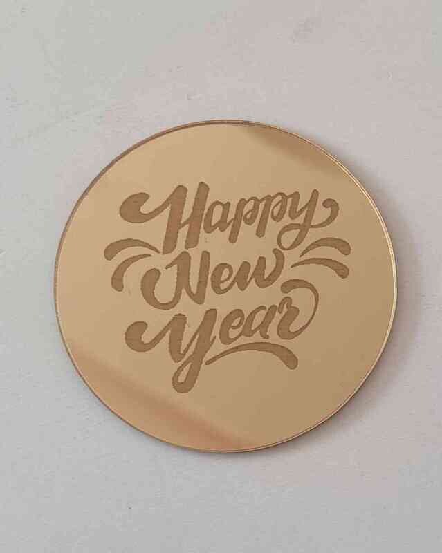 Coin Topper Gold Colour | Happy NewYear  Round 5cm