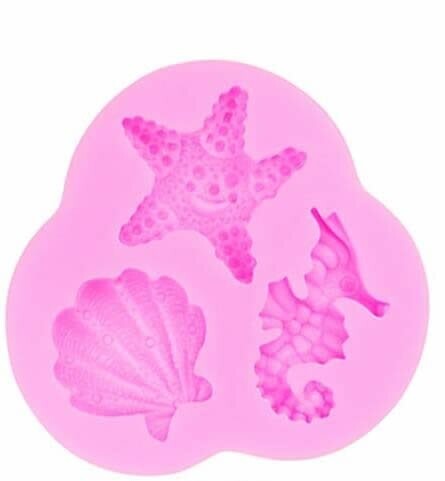 Silicone Sea shells Fondant Mould | star fish | fondant cake