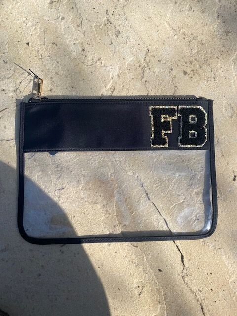 Black Clear 'FB' Pouch