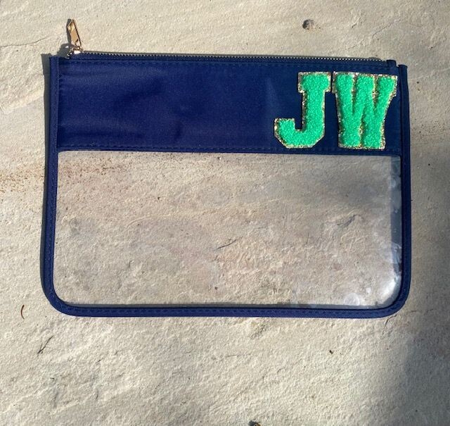 Navy Clear 'JW' Flat Pouch