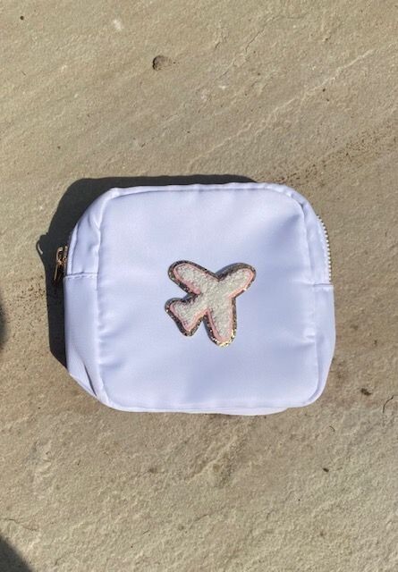 Small White Plane Pouch