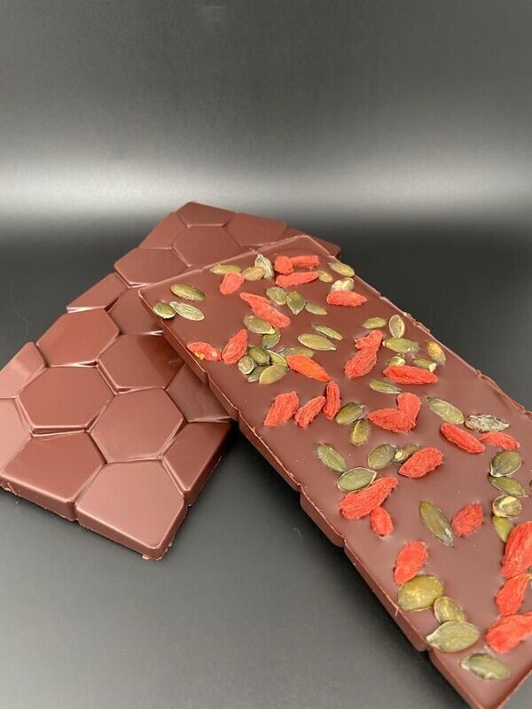 Chocolat noir "bien être" - Baies de Goji & Graines de courges