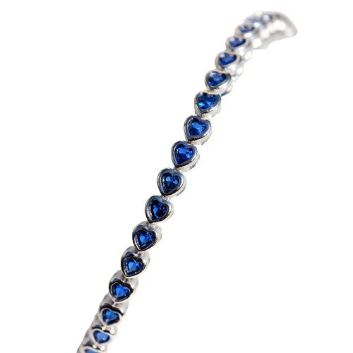 Damen Armband - Rainbow Herzen, Blaue Steine Damen Armband - Rainbow Herzen, Blaue Steine
