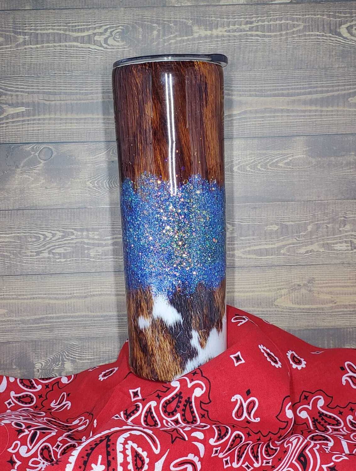 Cow print and woodgrain