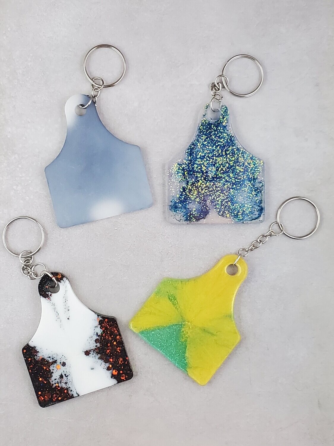 Cow tag keychains