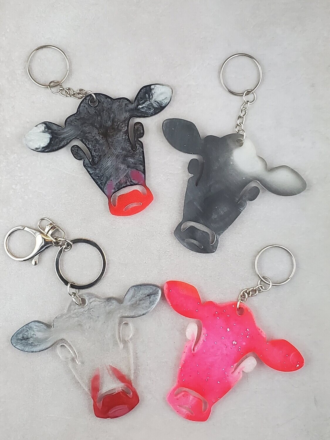 Cow face keychain