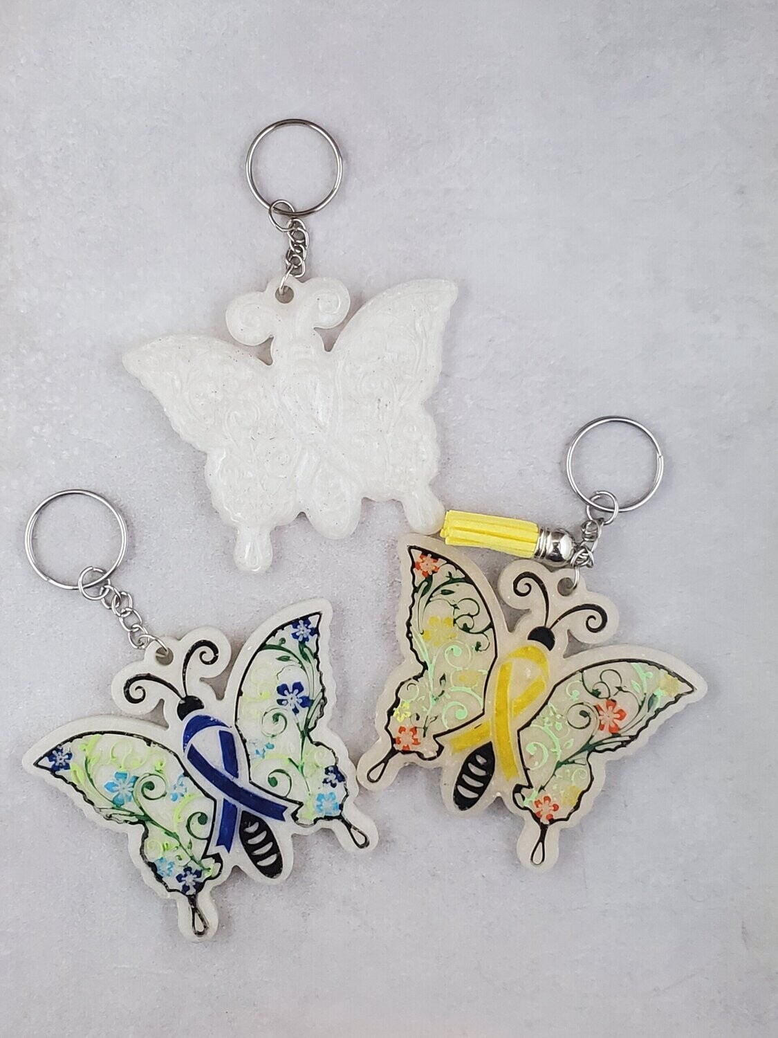 Cancer Butterfly keychain