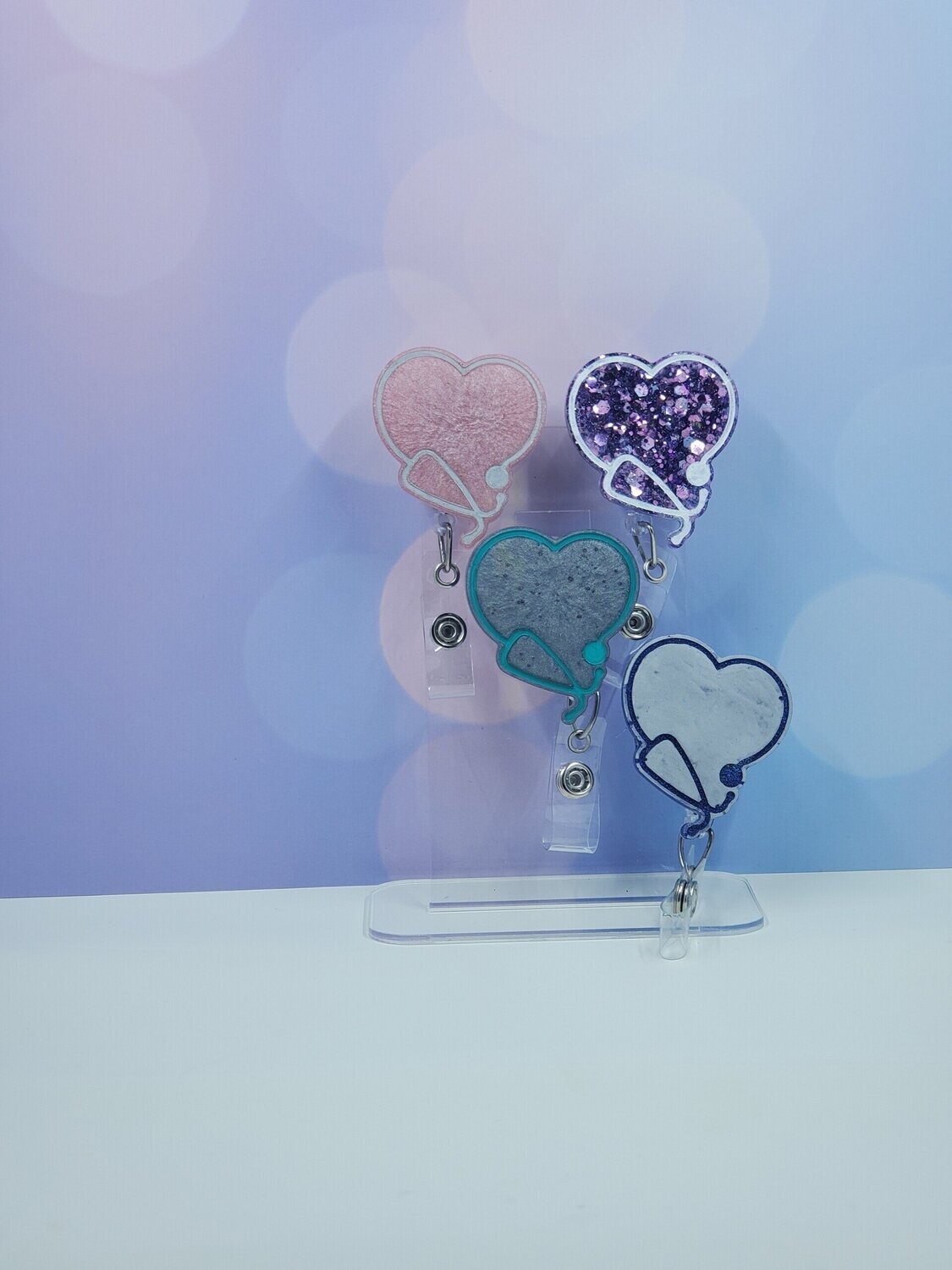 heart stethoscope badge reel