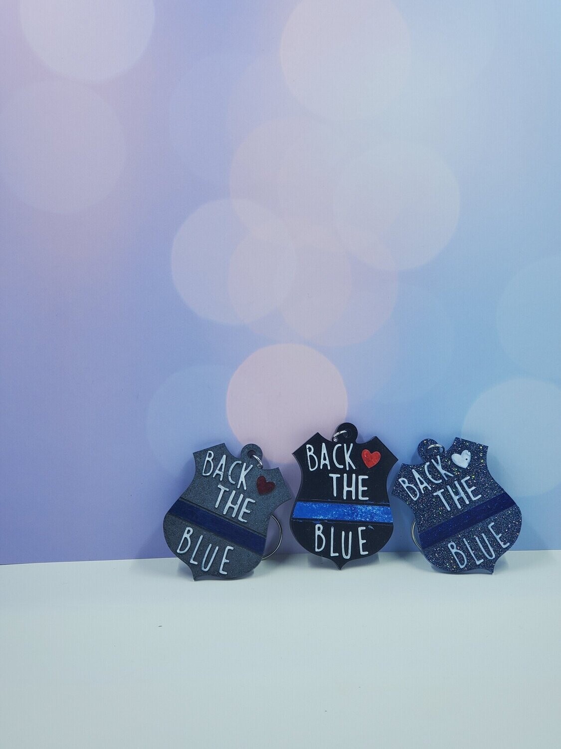 Back the blue keychain