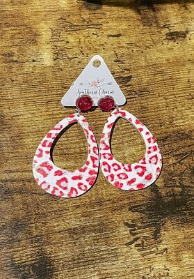 3 Red Sparklers &amp; Red/Pink Leopard Hoops