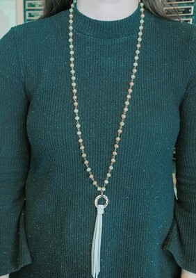 JM Bead &amp; Tassel Necklace
