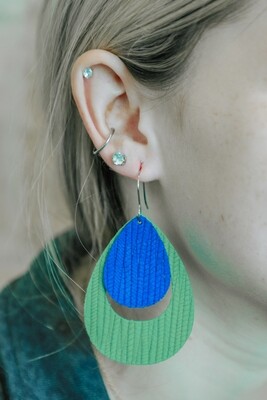 Royal Blue on Teal Green Bamboo