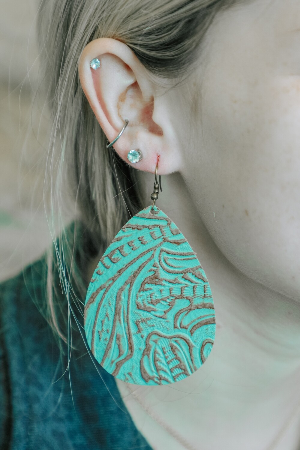 Turquoise &amp; Tobacco Embossed