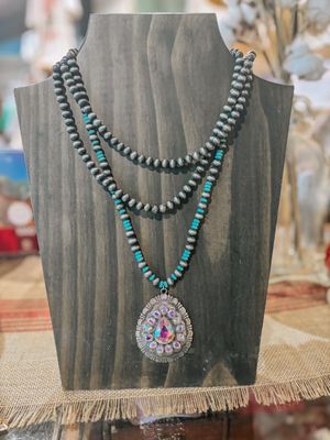 Silver/Turquoise Layered Necklace