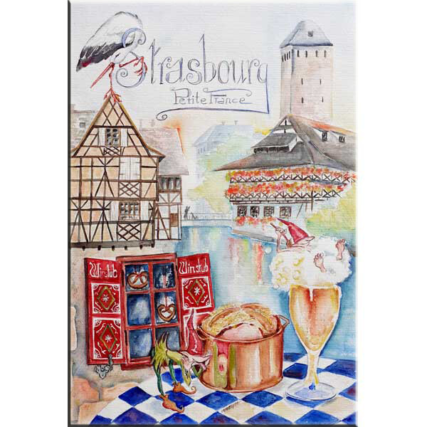 DAGMAR MÖHRING - Individualisierte Aquarell-Collagen DAGMAR MÖHRING - Individualisierte Aquarell-Collagen "Strasbourg"