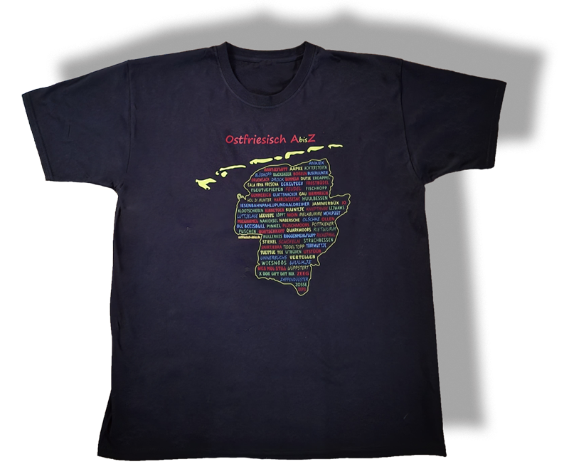 Schwarzes T-Shirt Ostfriesisch A bis Z
