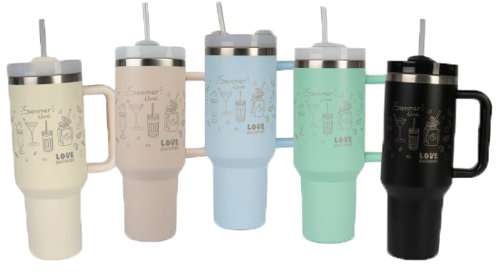 Thermobecher Edelstahl, matte Oberfläche